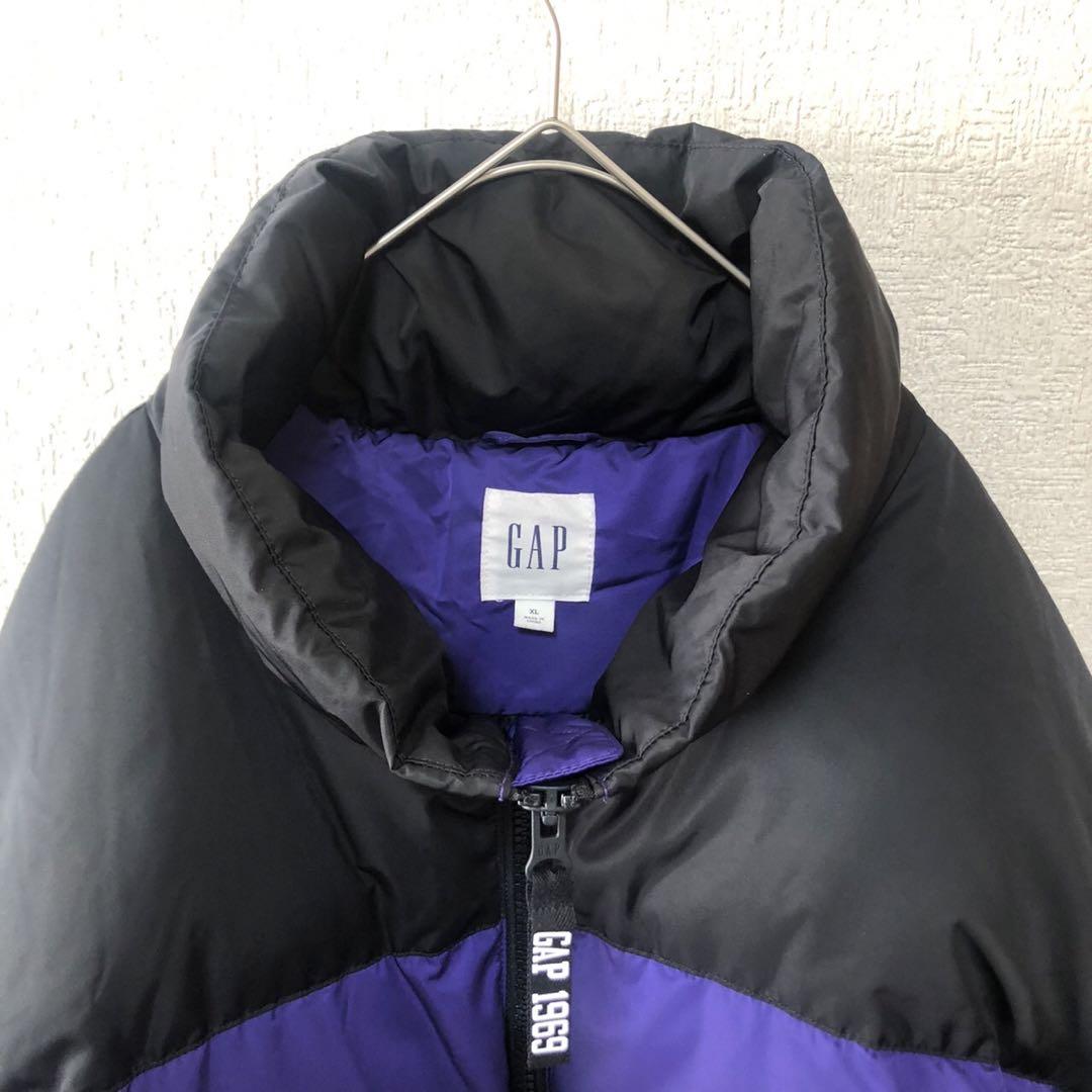 美品【GAP】ダウンジャケット 紫/黒 オーバーサイズ XLサイズ