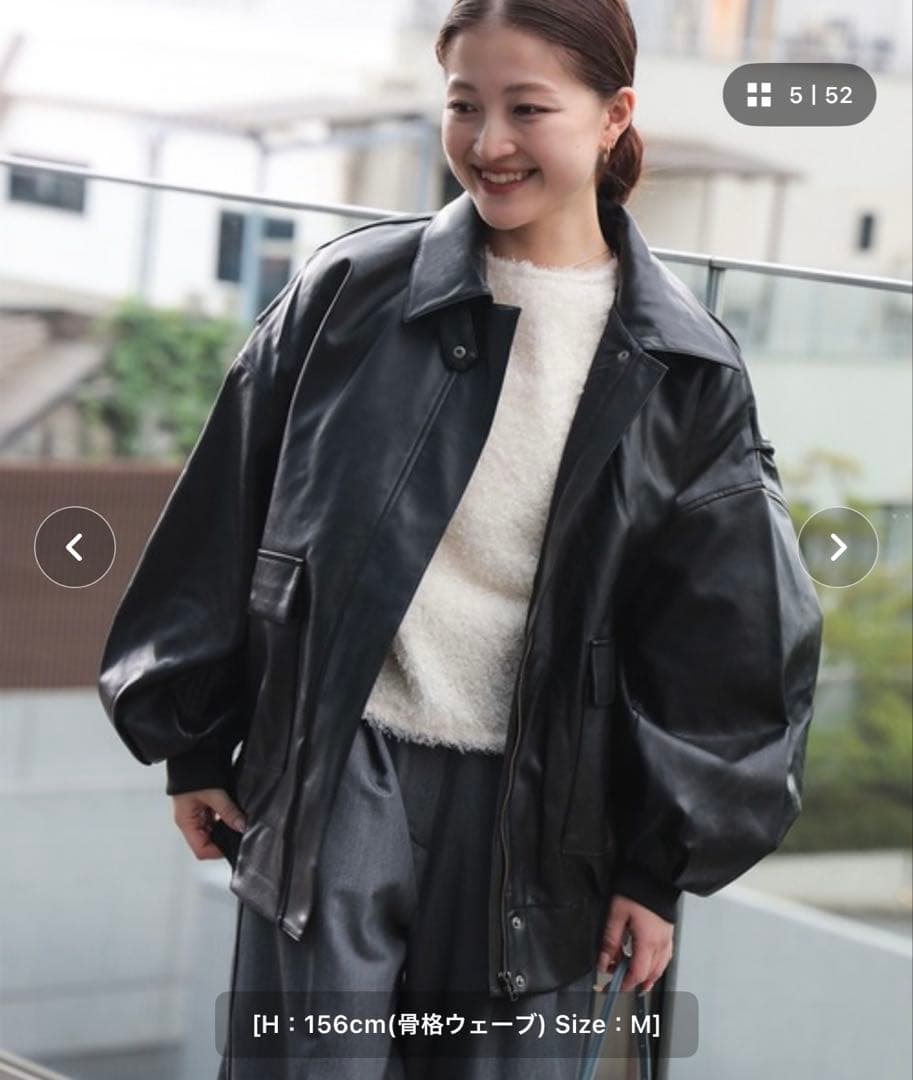 BEAMS HEART ヴィンテージライク フェイクレザー ブルゾン ブラック SIZE BEAMS HEART