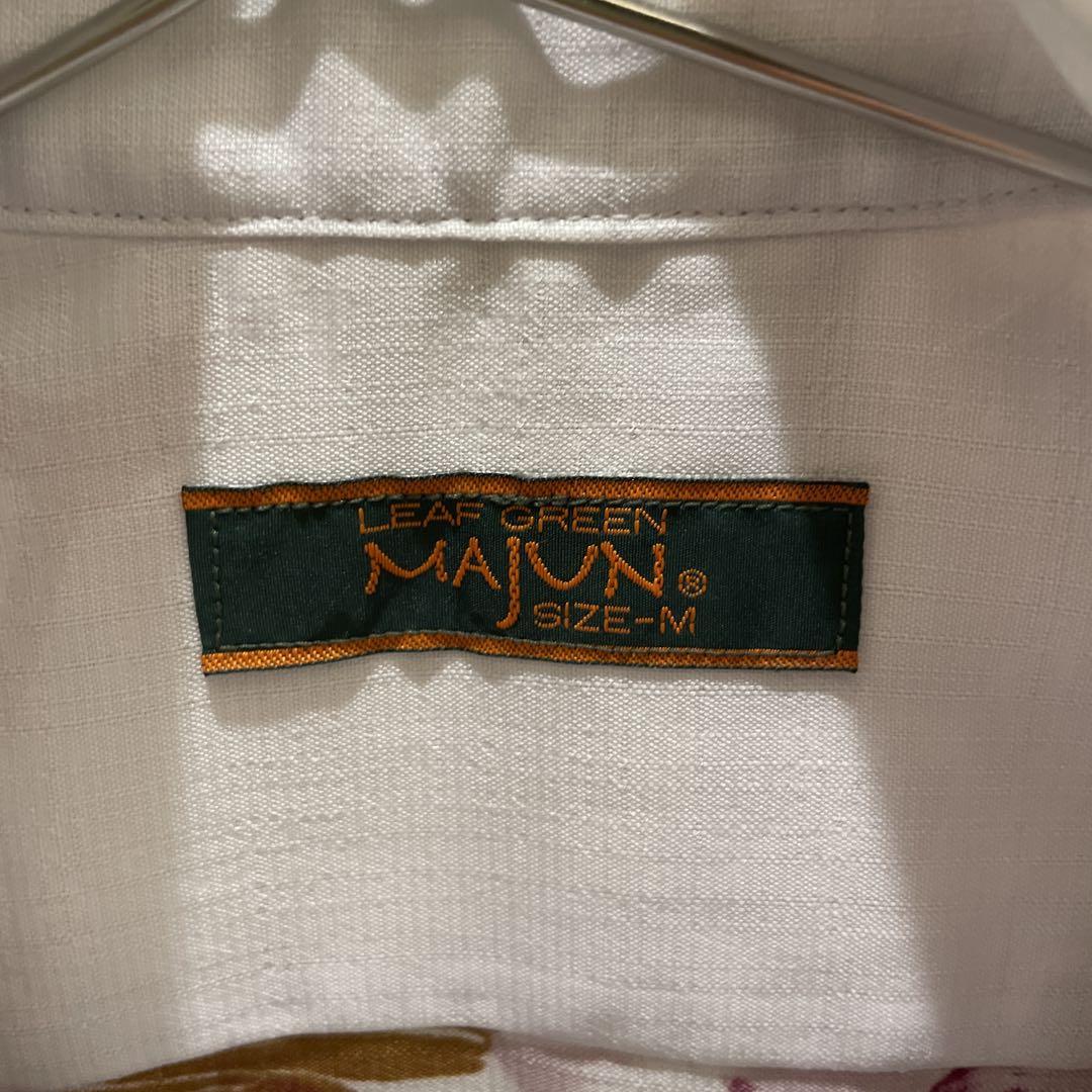 MAJUN マジュン　かりゆしウェア　イージーケア花柄 半袖シャツ M