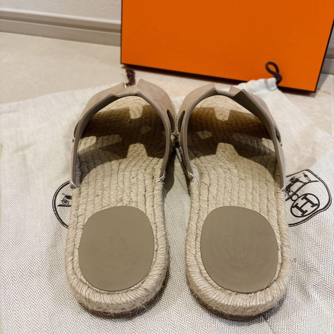 超美品 エルメス サンダル メンズ スエード エスパドリーユ 43サイズ