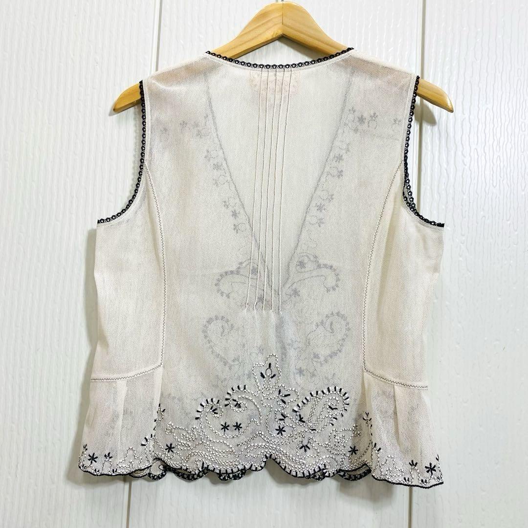 美品 Rossa インポートローサ レース メッシュ シアーベスト ジレ