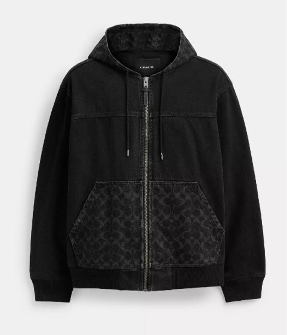 COACH シグネチャーデニム フー デッドジャケットパーカー