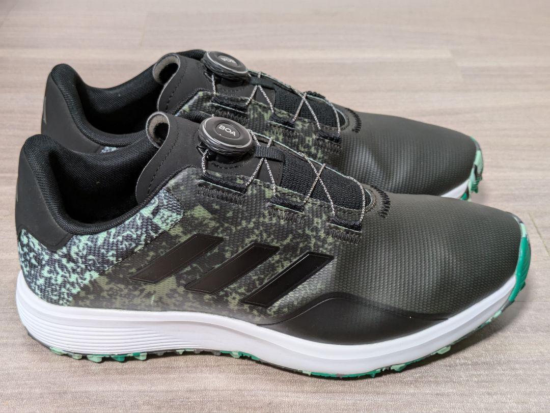 美品 adidas アディダス ゴルフシューズBOA スパイクレス S2GSL