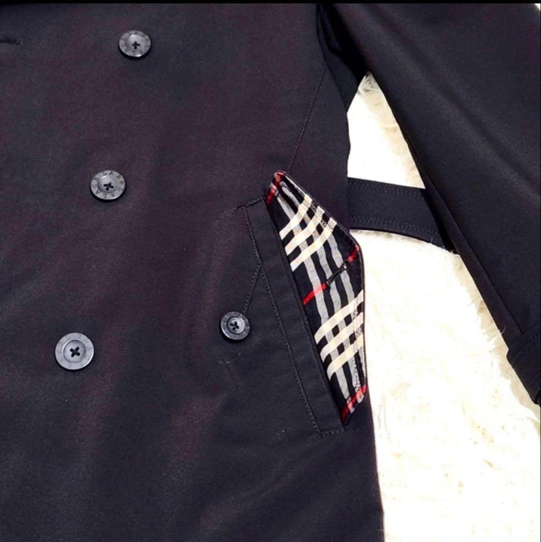 バーバリーブラックレーベル ダブル トレンチコート ノバチェック