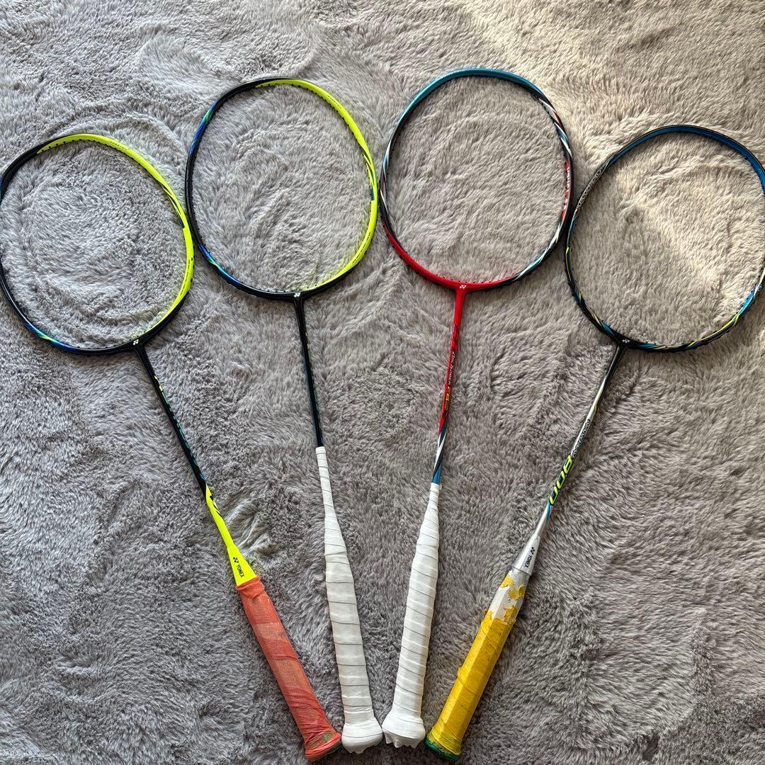 バドミントンラケット 4本セット ジャンク1本新品、♥