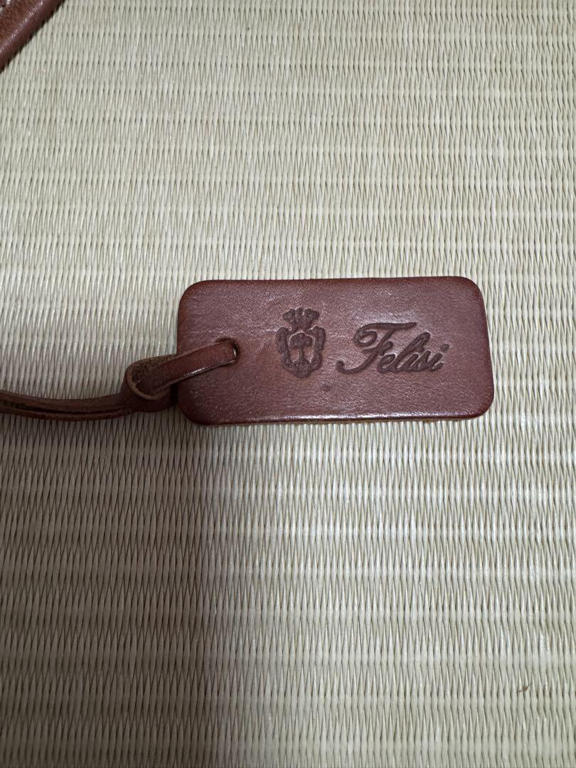 【美品】Felisi  ナイロン×レザー　ウエストバッグ　ボディバッグ　ネイビー