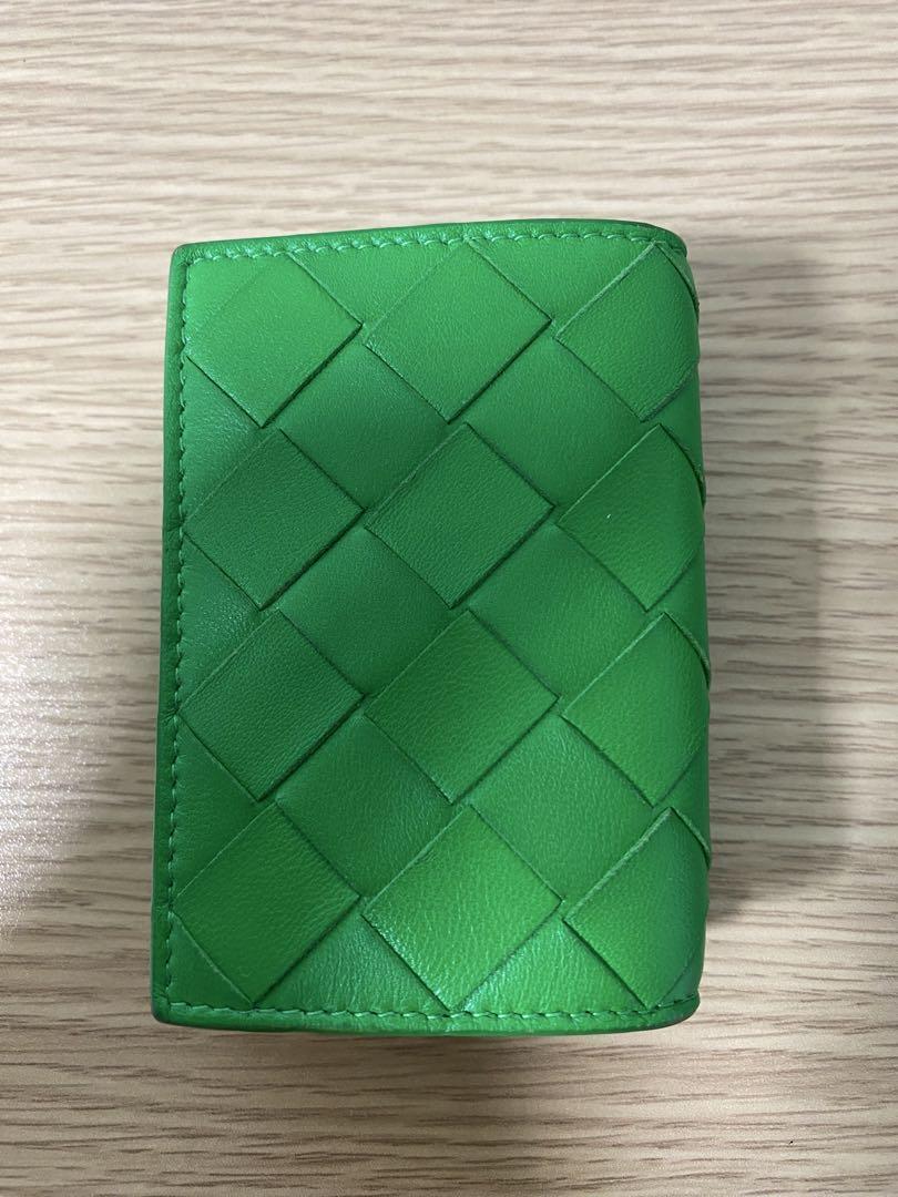 Bottega Veneta グリーン 三つ折り財布 エメラルド グリーンカセット 三つ折りファスナーウォレット