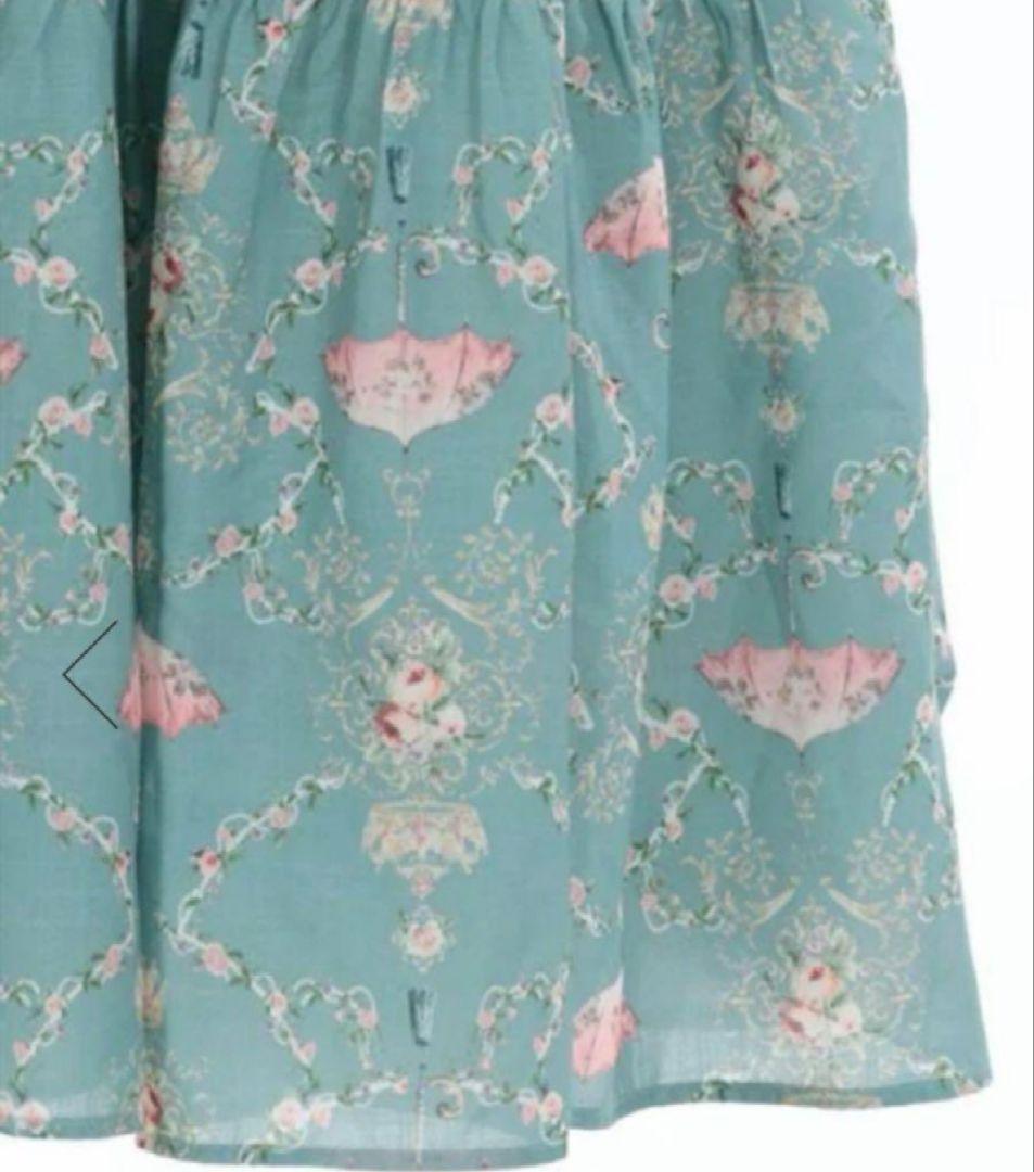 レア新品、未使用！姫系 上品 レーヌローズ柄ワンピース ミント！