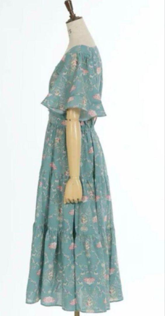 レア新品、未使用！姫系 上品 レーヌローズ柄ワンピース ミント！