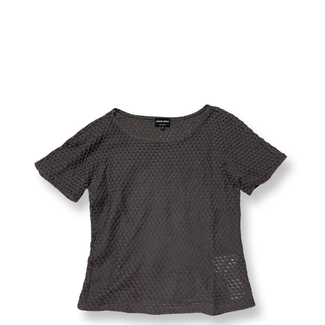 GIORGIO ARMANI 半袖ニット メッシュ イタリア製 42 レディース