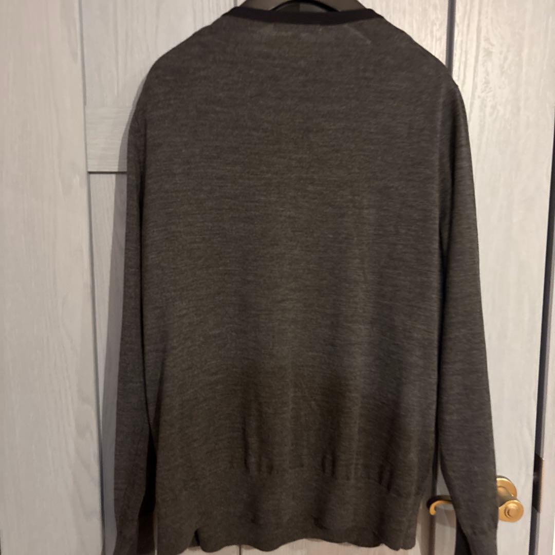 23区Ｌウールバイカラーカーディガンアンサンブル　サイズ４４　グレー✖️ブルー 23区Lウールバイカラーカーディガンアンサンブル サイズ44 グレー