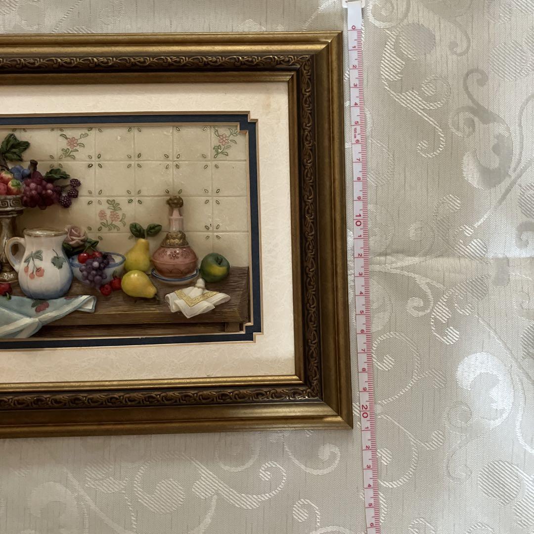 立体樹脂絵　インテリア　アンティーク 木製額