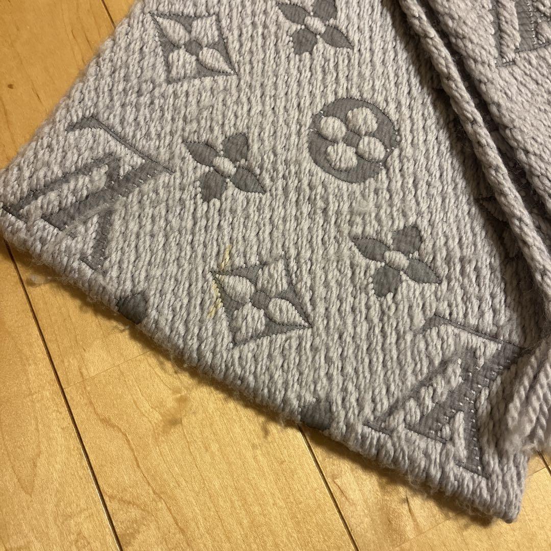 Louis Vuitton グレー マフラー ウール