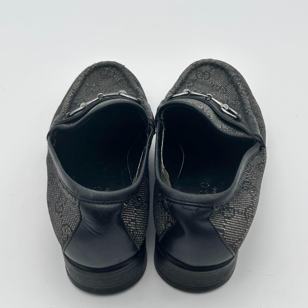 美品　GUCCI ローファー　ホースビット　GGキャンバス　レザー　23.5