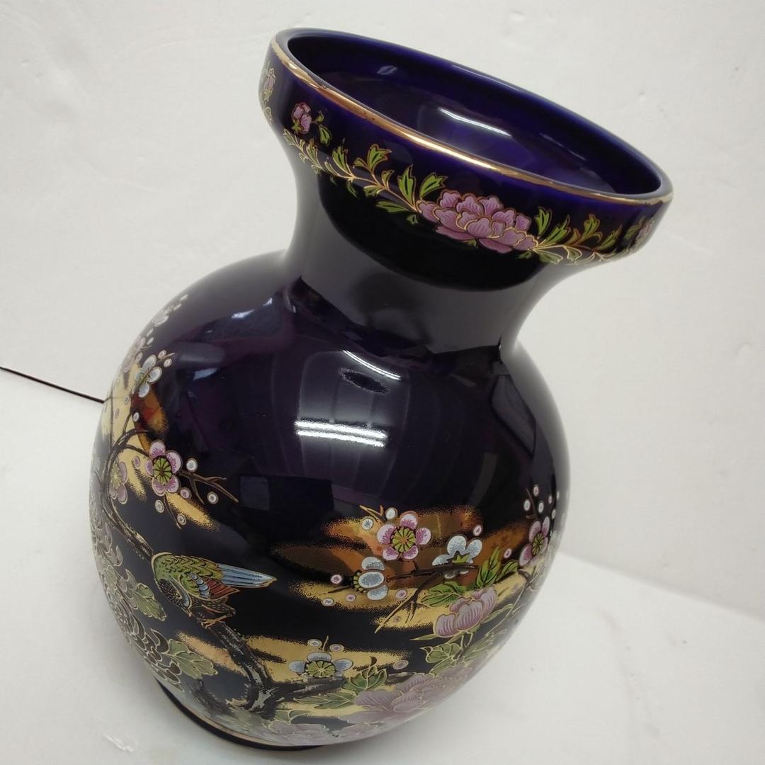 花瓶 ネイビー 壺 6SmrB-m72647106576 美品 NEW定番