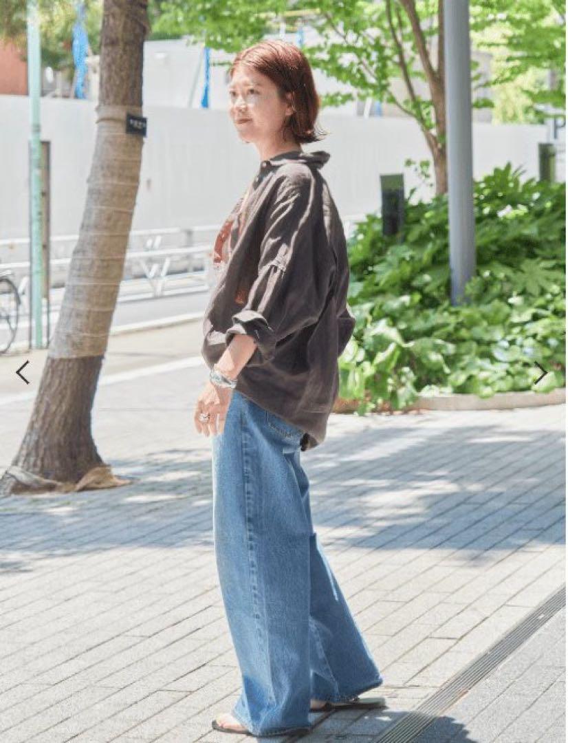 新品　スピック＆スパン　80リネンカシュクールビッグシャツ