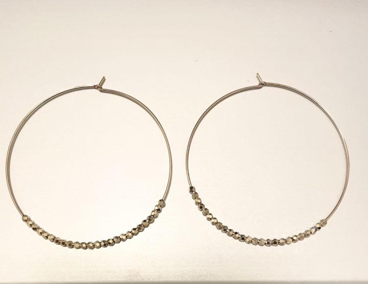 K10ダイヤカット フープピアス（ピアス） | COCOSHNIK（ココシュ
