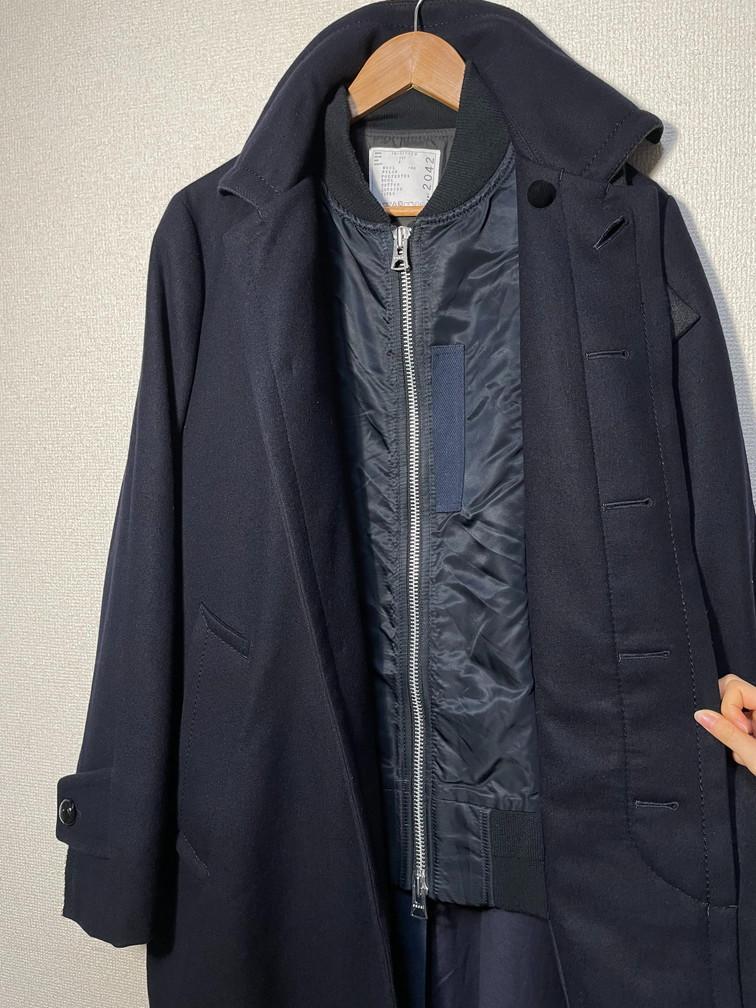 ★完売モデル★　sacai サカイ　MA-1 ドッキング　メルトン コート