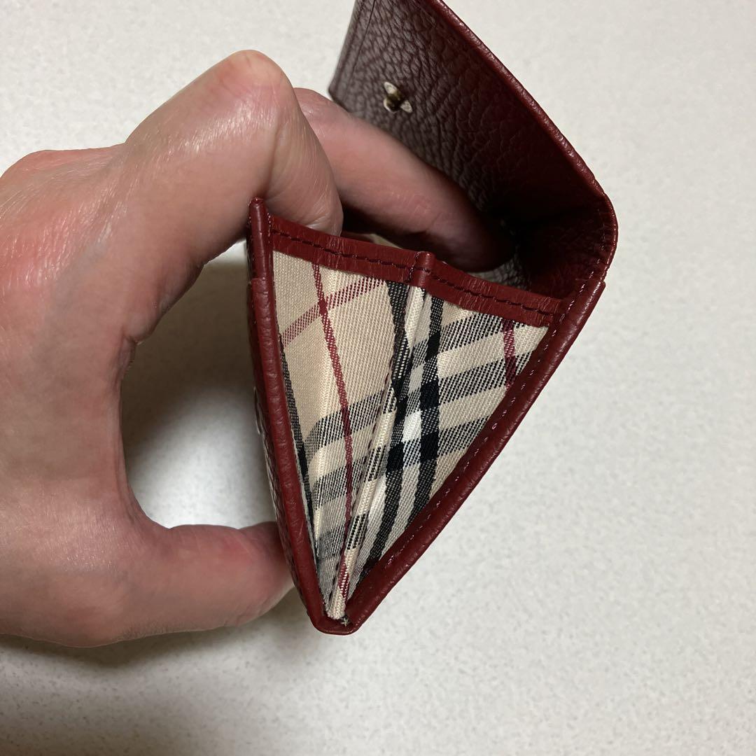 【新品・未使用】〈Burberry〉バーバリー　コインケース　レッド　ノバチェク