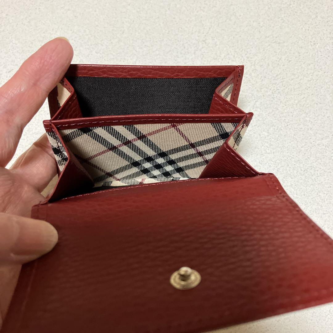 【新品・未使用】〈Burberry〉バーバリー　コインケース　レッド　ノバチェク