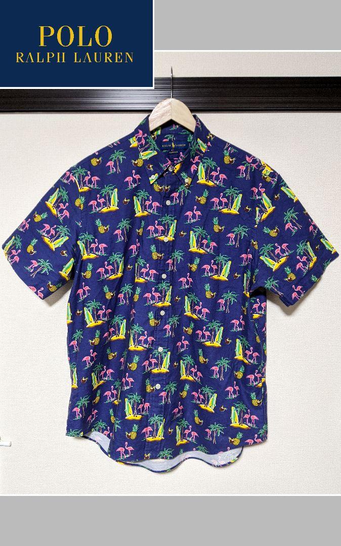 【RALPH LAUREN】半袖シャツ/アロハシャツ/総柄/ロゴ/美品トップス