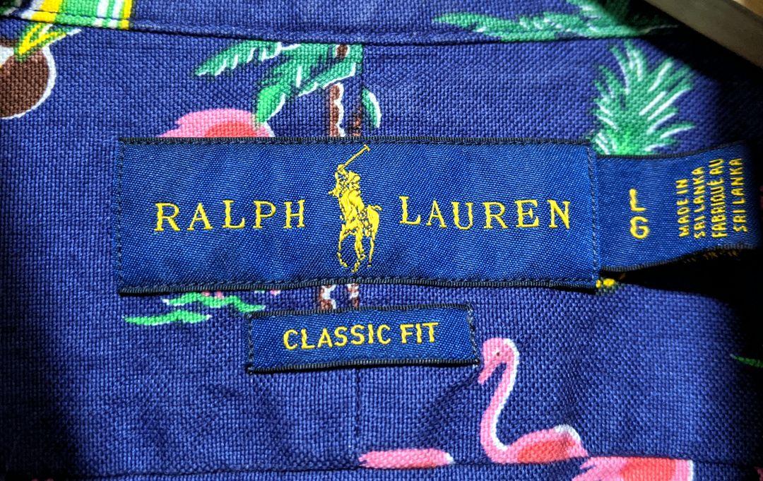 【RALPH LAUREN】半袖シャツ/アロハシャツ/総柄/ロゴ/美品