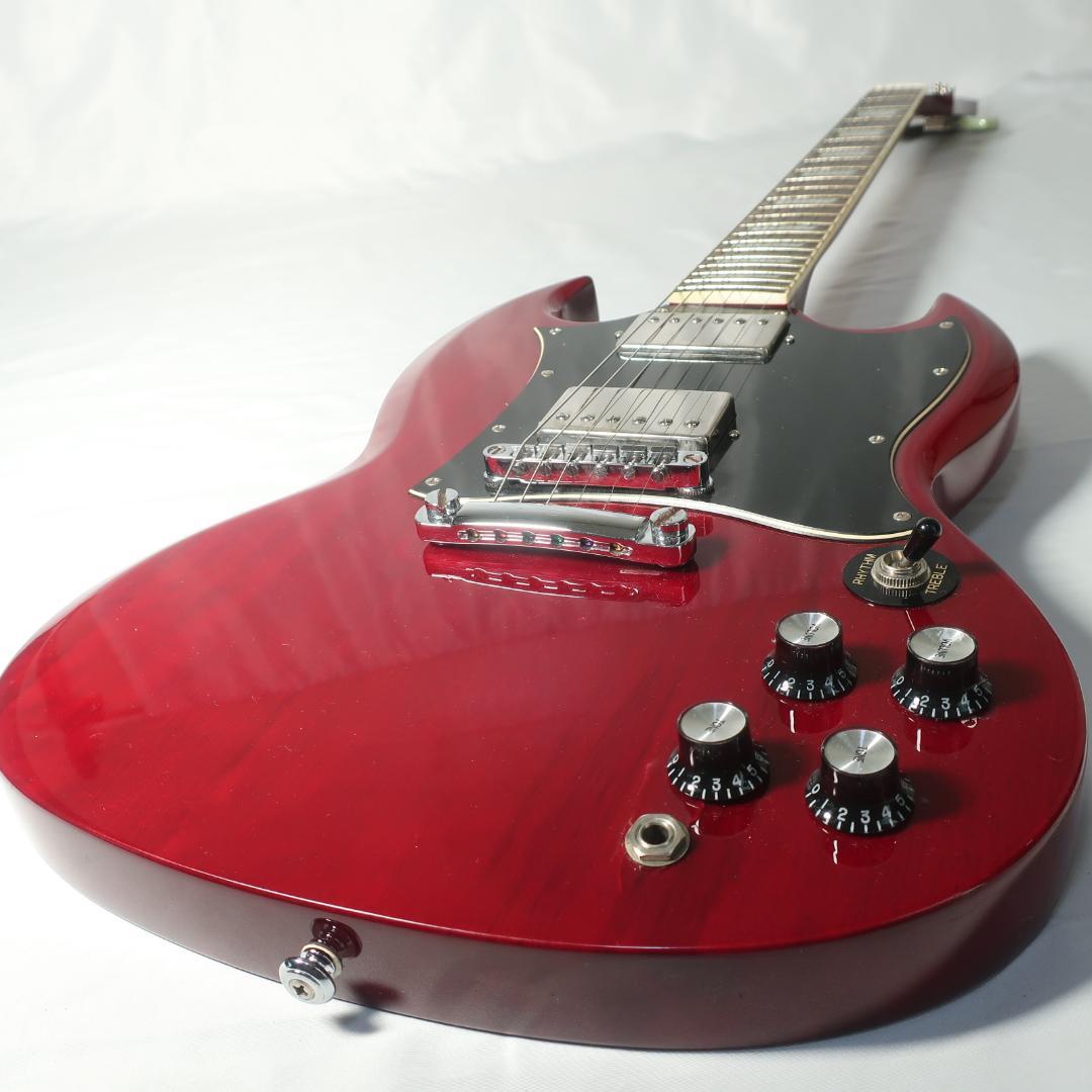 Grass Roots SGセットネック エレキギター  ケース、ストラップ付き Grass Roots SGタイプ エレキギター レザーケース付 グラス