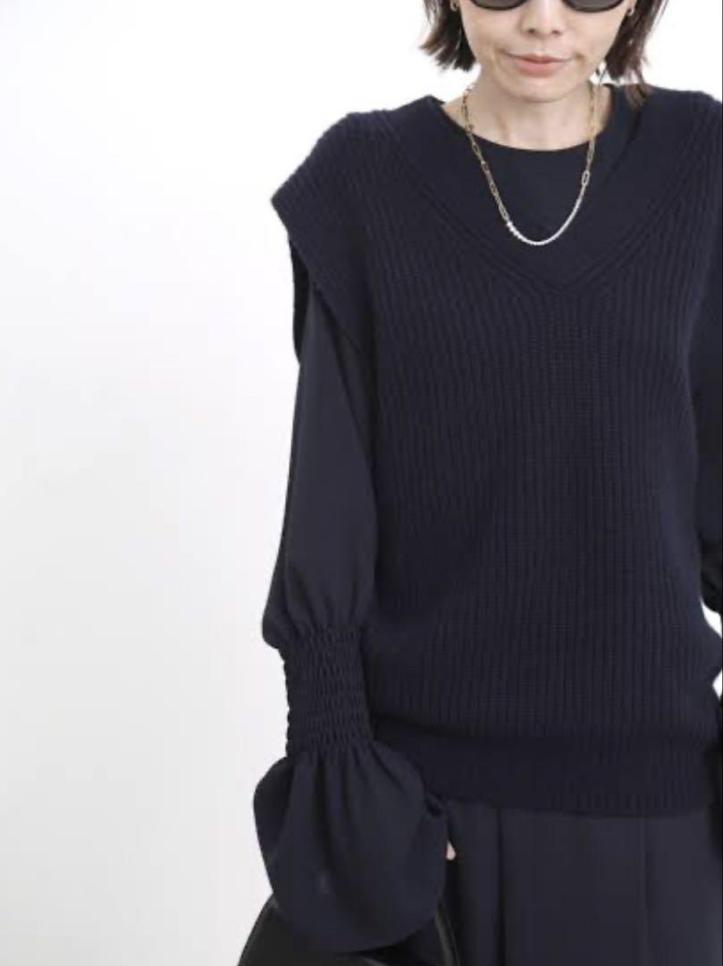 L'Appartement Shirring Blouse ネイビー L'Appartement Shirring Blouse ネイビー - メルカリ