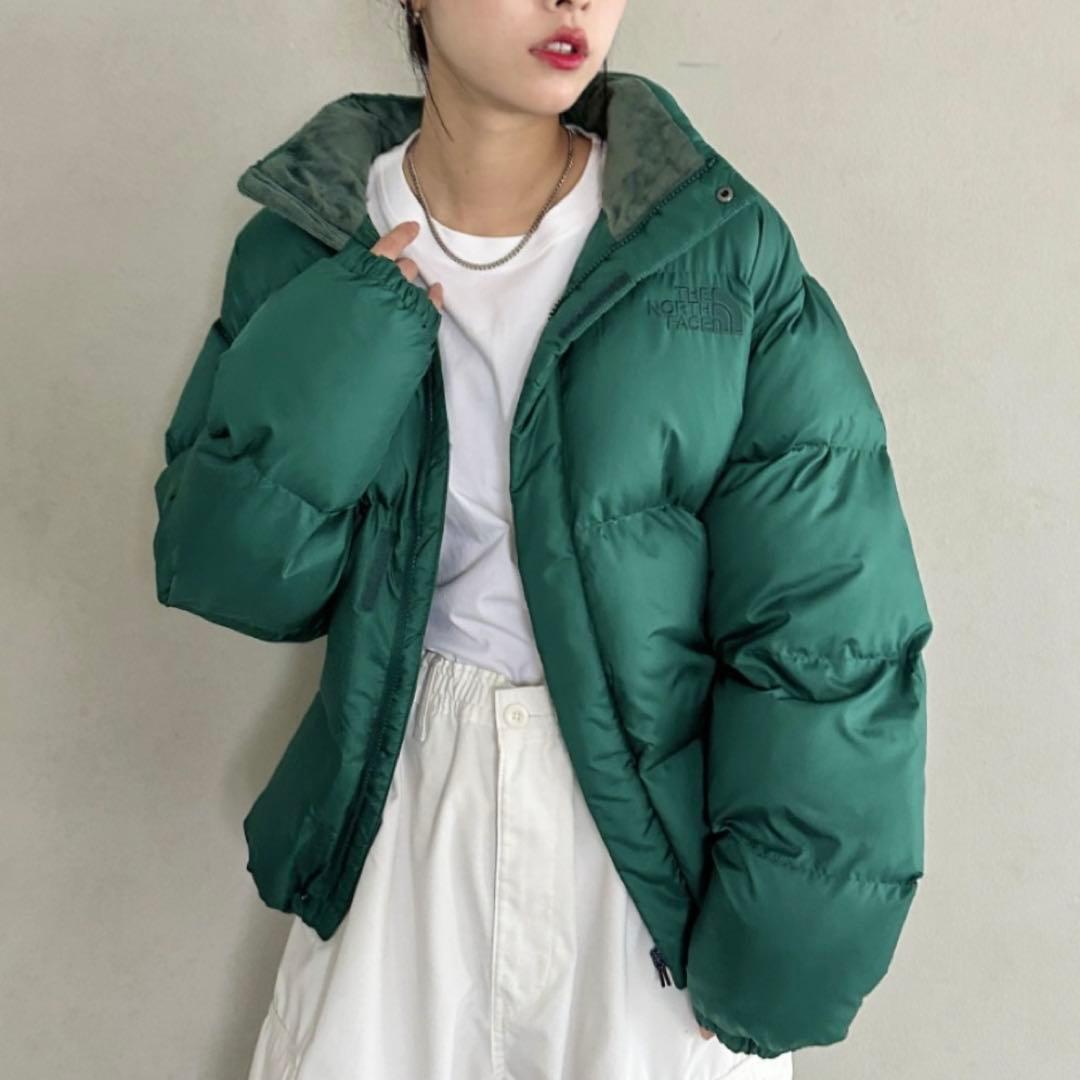 S＊グリーン＊ダウン　リバートン　オンボール＊未使用＊韓国限定　ノースフェイス