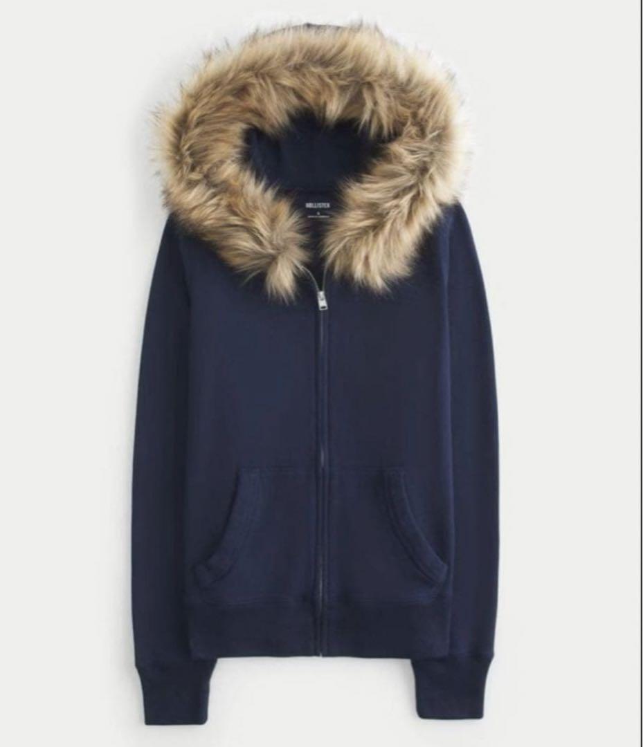 Hollister ファーフード付きパーカーM HOLLISTER