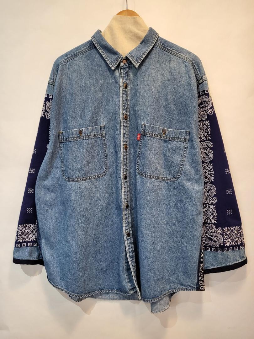 リメイク リーバイス デニムシャツ●アメリカ古着（商品番号5318）