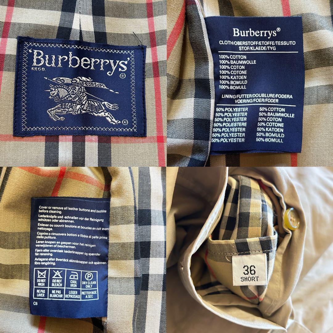 Burberry バーバリー ステンカラーコート ベージュ ノバチェック 36
