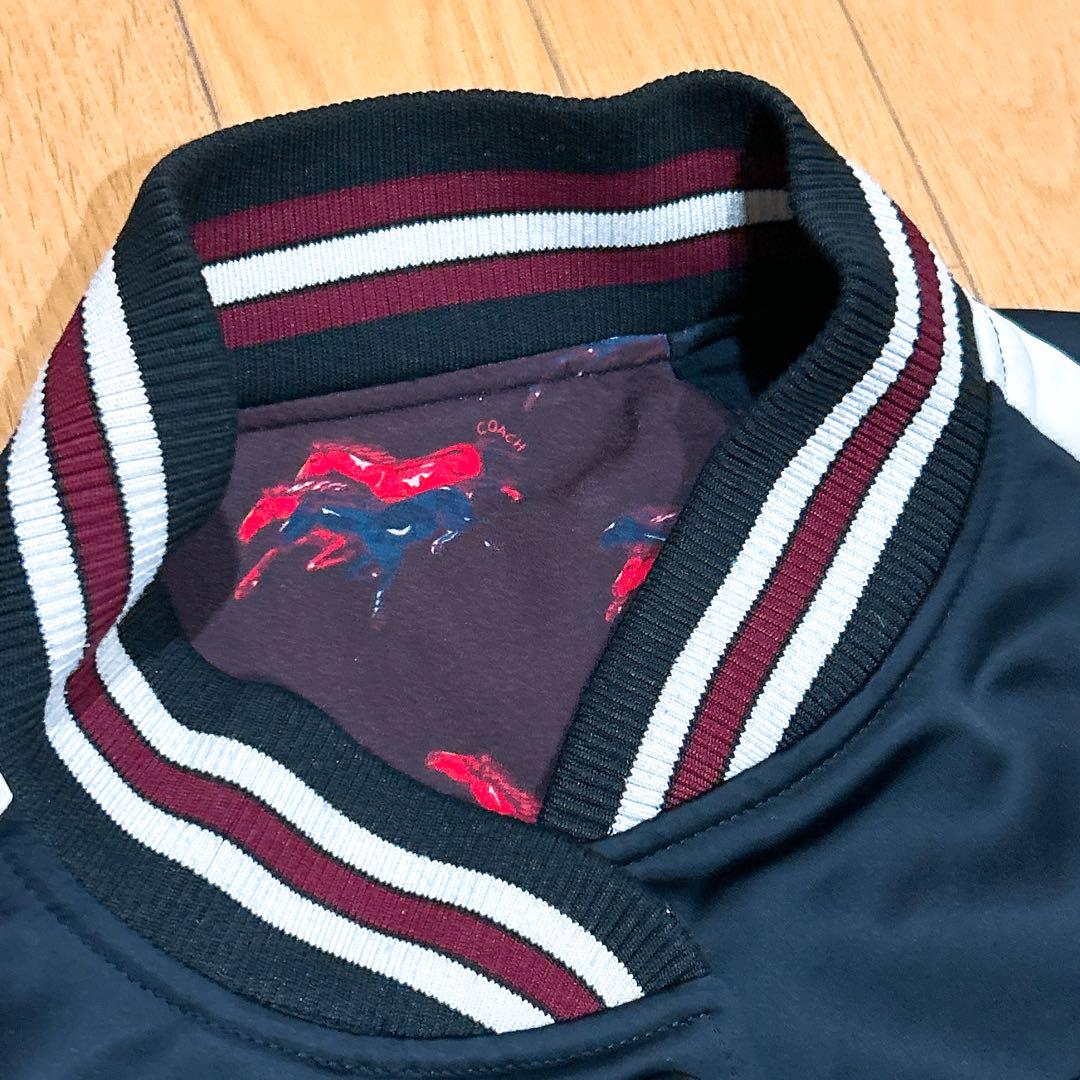 coach COACH スカジャン リバーシブル ホース 柄 馬 チェリー L