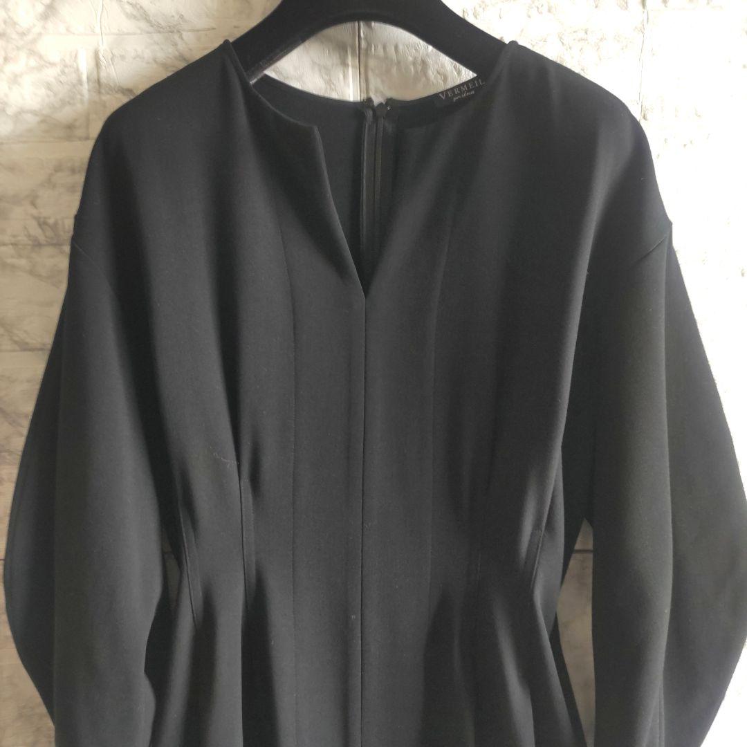 iena ウエストシェイプワンピースキーネック