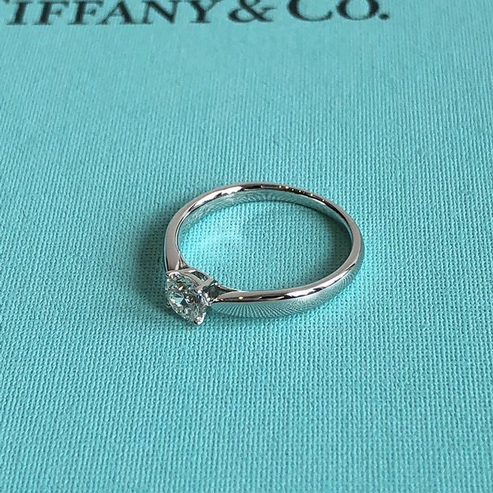 9号　ティファニー　ダイヤリング　ソリティア　0.42ct プラチナ　R