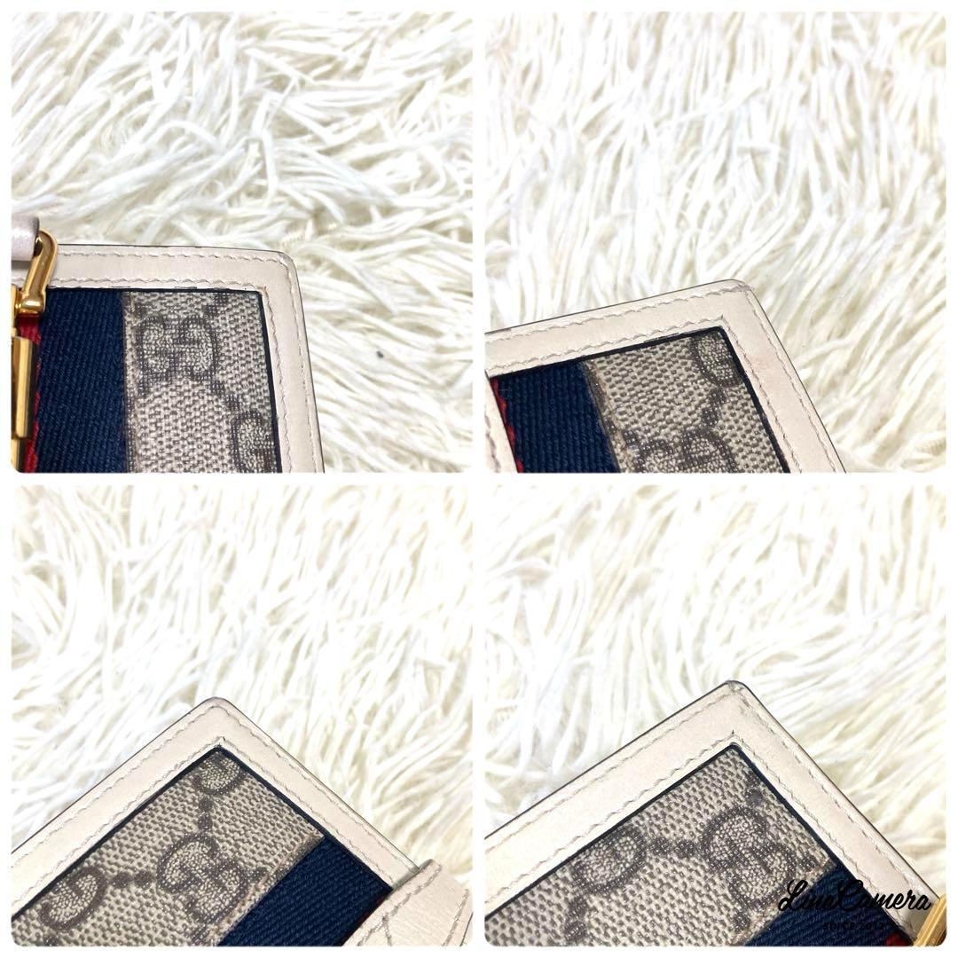 現行✨GUCCI 折り財布 GGスプリーム ジャッキー1961 白 レザー
