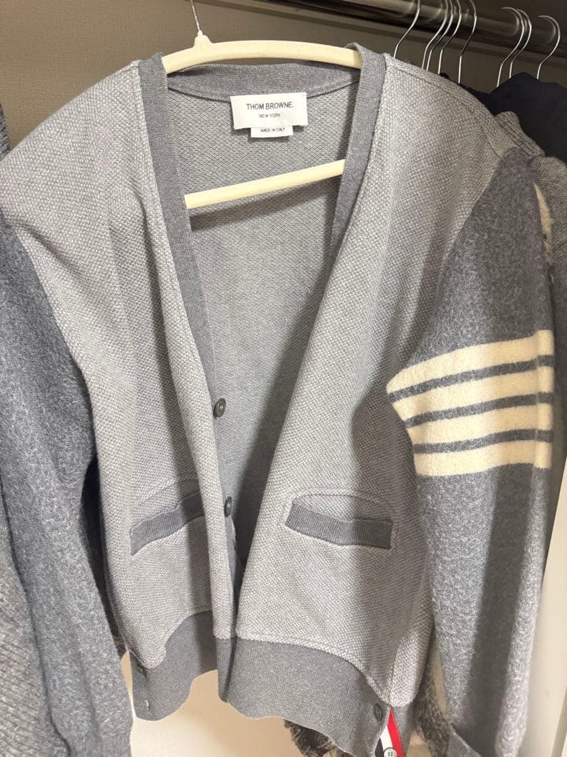THOM BROWNE グレー カーディガン