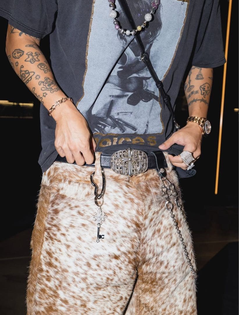 NYRVA フレア レザー ハラコ ショーツ ハーフパンツ