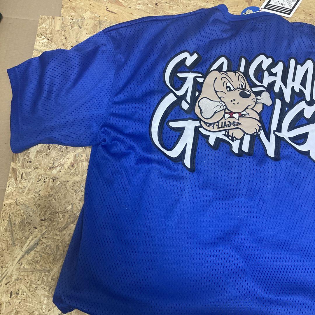 ガルフィー　Tシャツ　半袖　メッシュ　青　白 GALFY ガルフィー カラーギャング メッシュ BIG Tシャツ 青×白