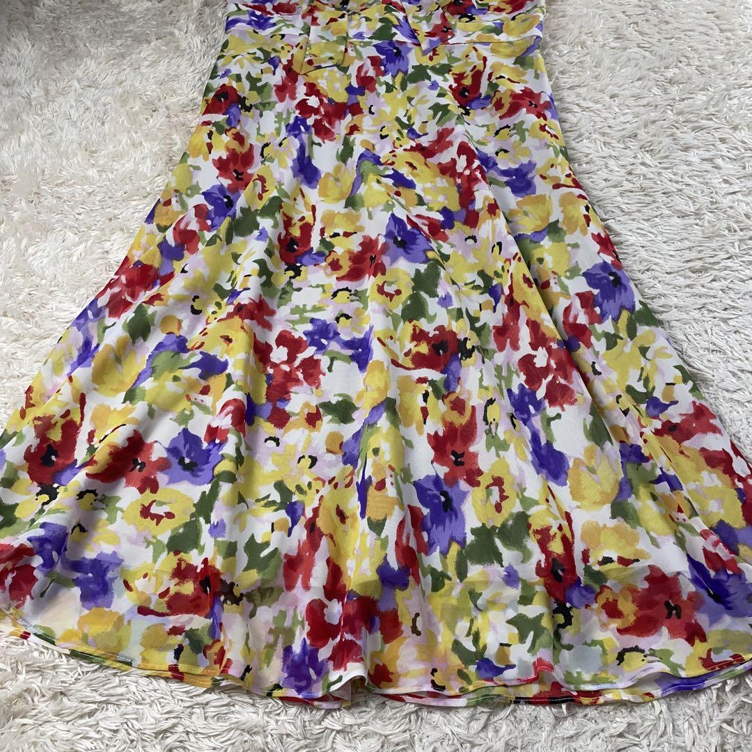 美品✨ローラアシュレイ 花柄ボウタイワンピース 半袖 11号