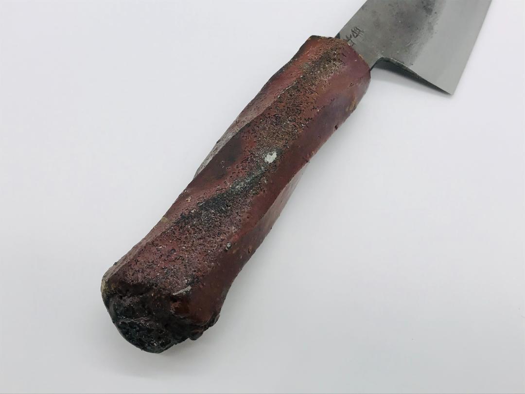 ★新品★小型万能包丁 三徳 未来の匠 白鋼 丹波焼柄 140mm