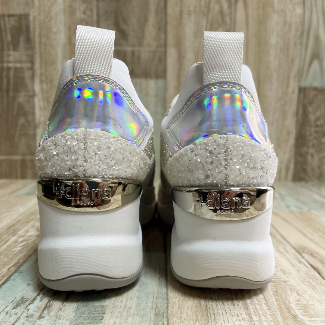 diana グリッター装飾 美脚 ヒール スニーカー　23cm diana【Glitter Special Edition】美脚スニーカー - メルカリ