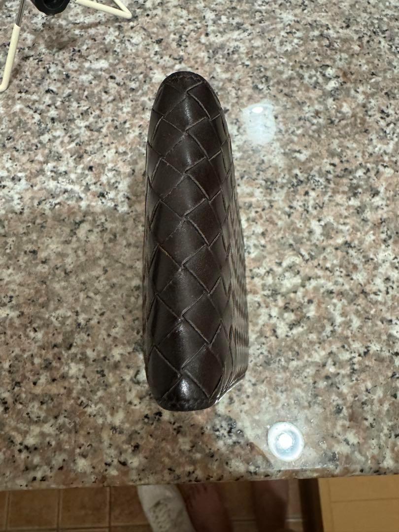 BOTTEGAVENETA ボッテガヴェネタ二つ折り財布 ダークブラウン レザー