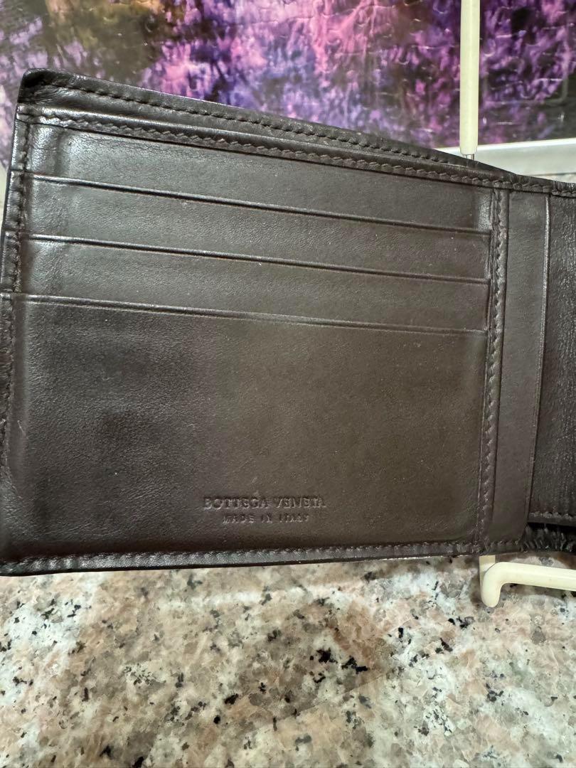BOTTEGAVENETA ボッテガヴェネタ二つ折り財布 ダークブラウン レザー