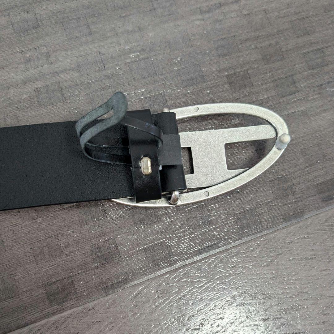 【微美品】✨DIESEL　32インチ　80cm　　バックルレザーベルト　ブラック