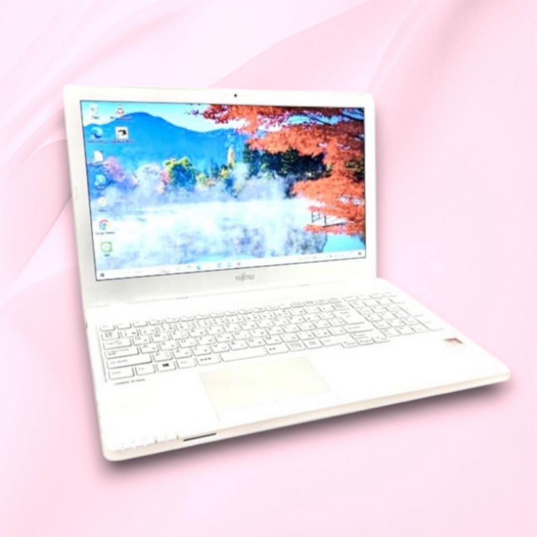 e92 美品⭐ 富士通 サクサク SSD ノートパソコン エクセルワード 学習