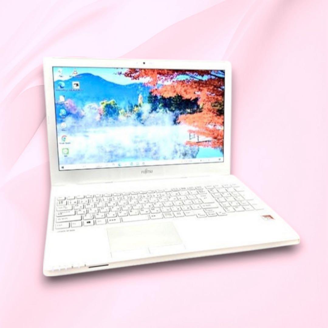 e92 美品⭐ 富士通 サクサク SSD ノートパソコン エクセルワード 学習