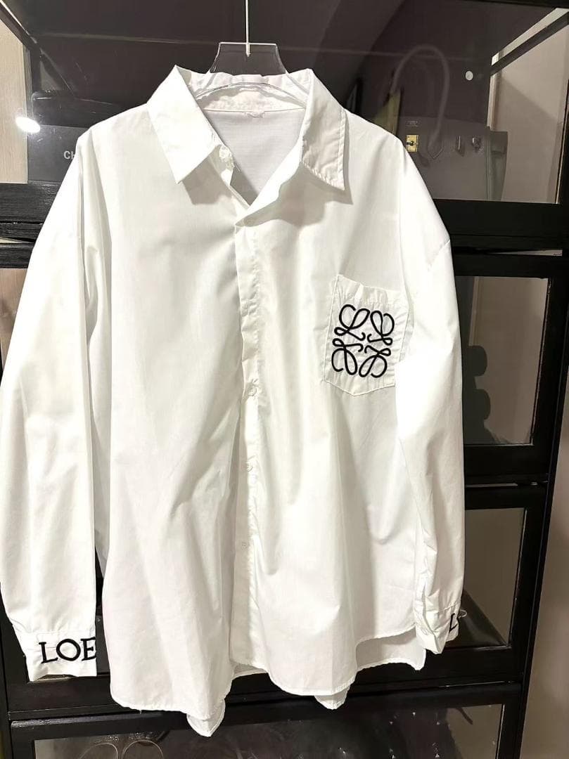 ホワイト 長袖シャツ LOEWE 刺繍ロゴS LOEWE