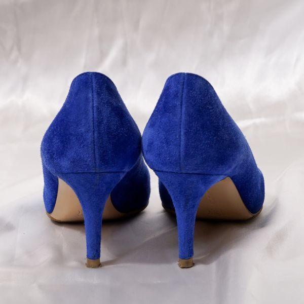 ジャンヴィットロッシ Gianvito Rossi ブルー スェード パンプス 画像6
