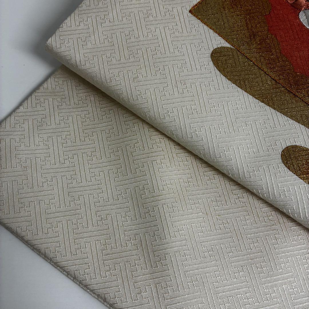 名古屋帯 正絹 金駒刺繍 刺繍 花 九寸 U-7922 - メルカリ